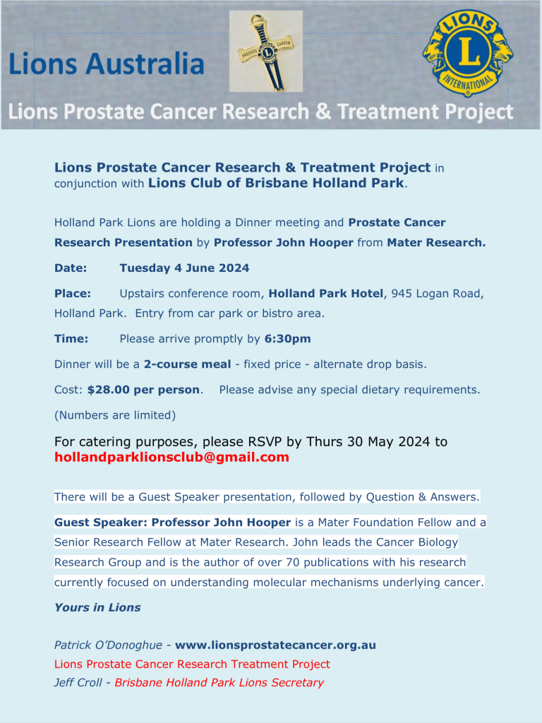 Lions Prostate Cancer Research & Treatment Project – Raise and donate ...